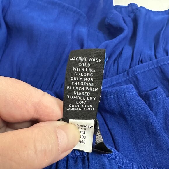 INC Womens Blue Ruffled Bell Sleeve Top Size 2X Peasant Blouse Hippie Boho - Picture 4 of 9